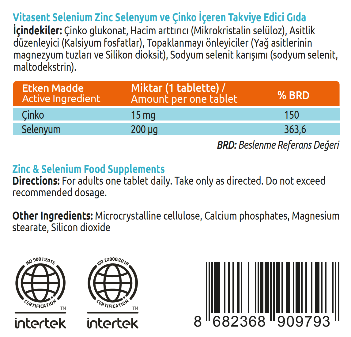Vitasent Selenium Zinc