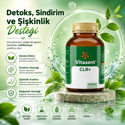 CLR+ – Detoks, Sindirim ve Şişkinlik Desteği Takviye Edici Gıda