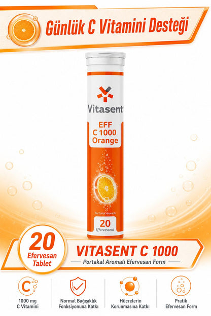 Vitasent Efervesan C 1000 Mg 20 Tablet