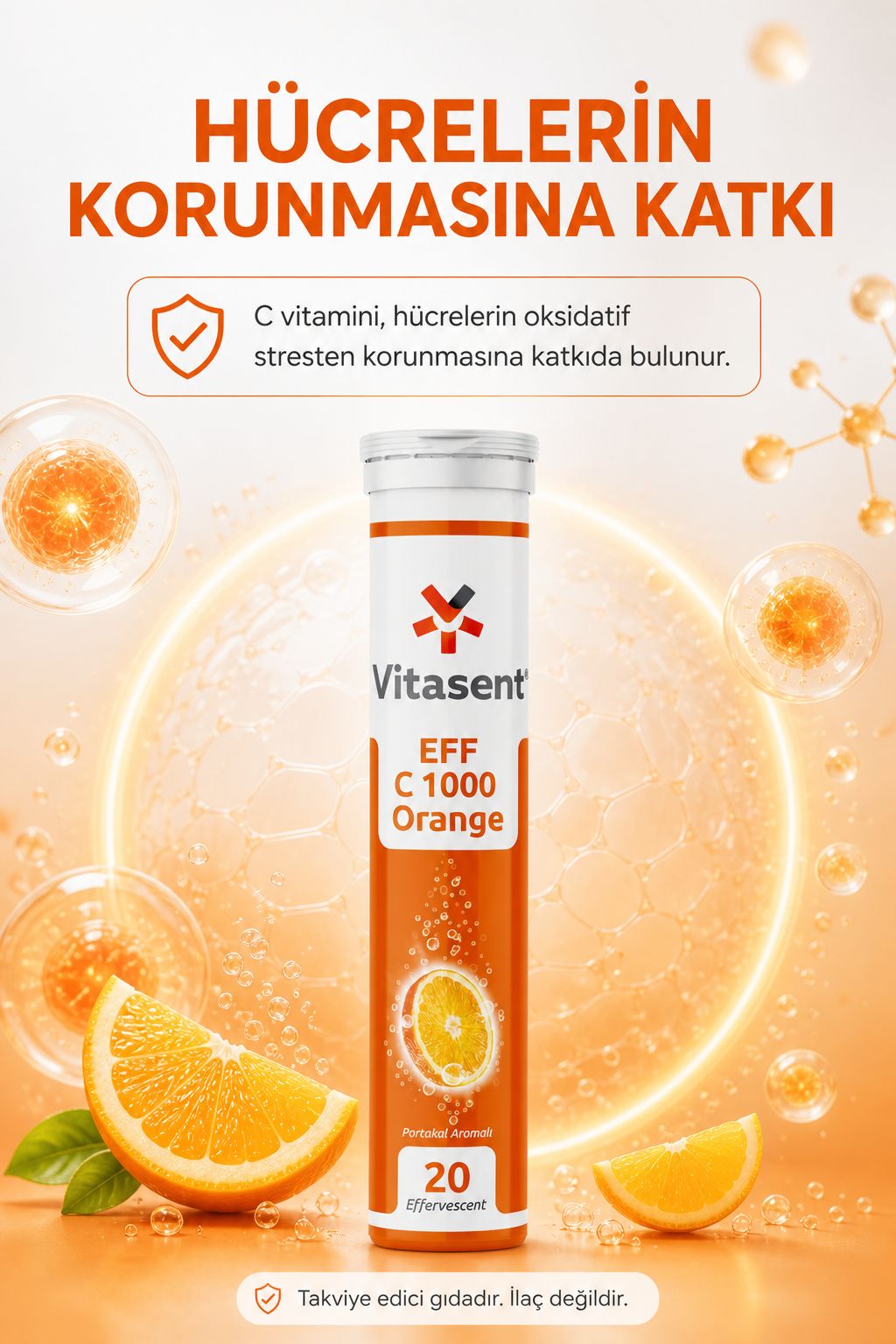 Vitasent Efervesan C 1000 Mg 20 Tablet