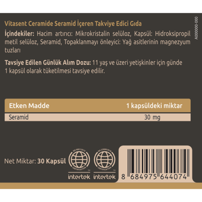 Ceramide - Cilt Bariyerini Güçlendiren Takviye Edici Gıda